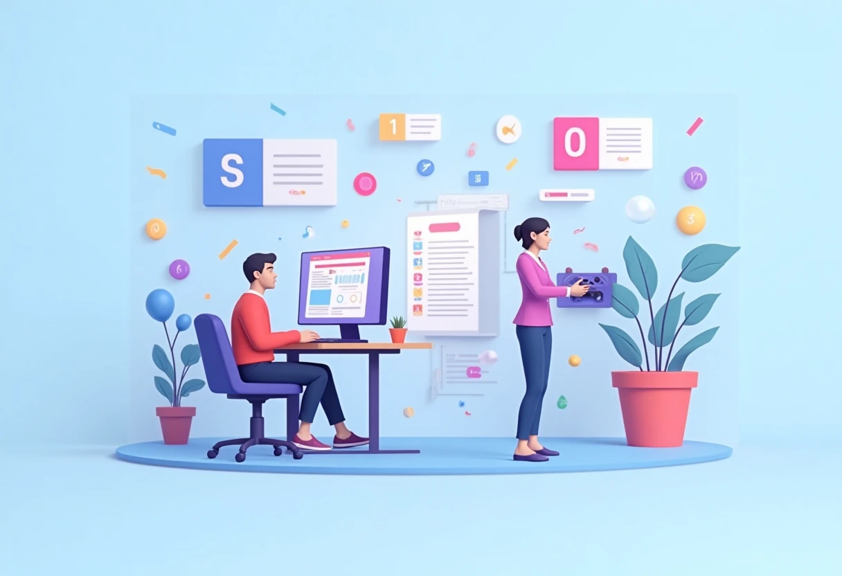 Farverig illustration af mobile spil