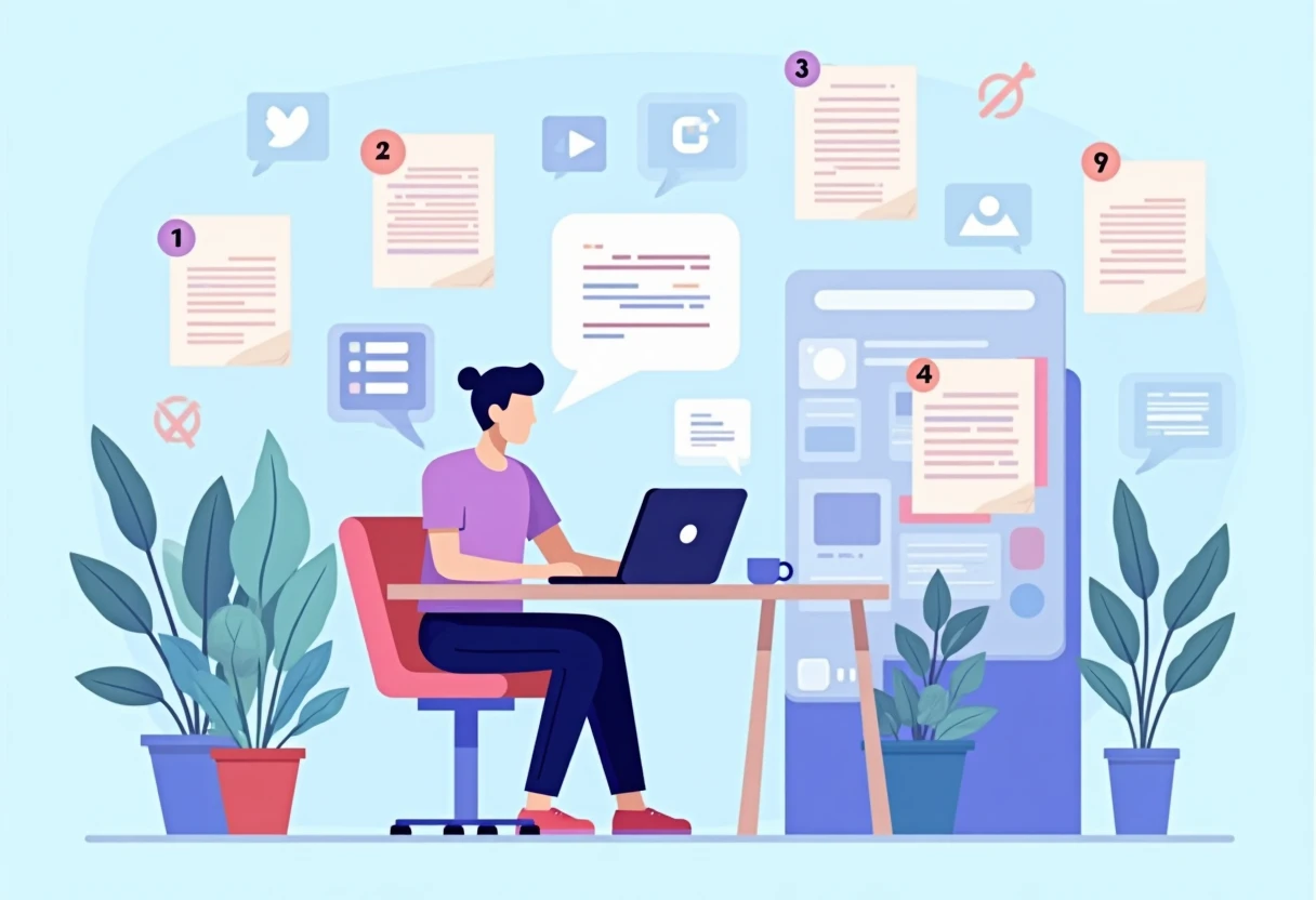Freelancer menggunakan aplikasi sosial