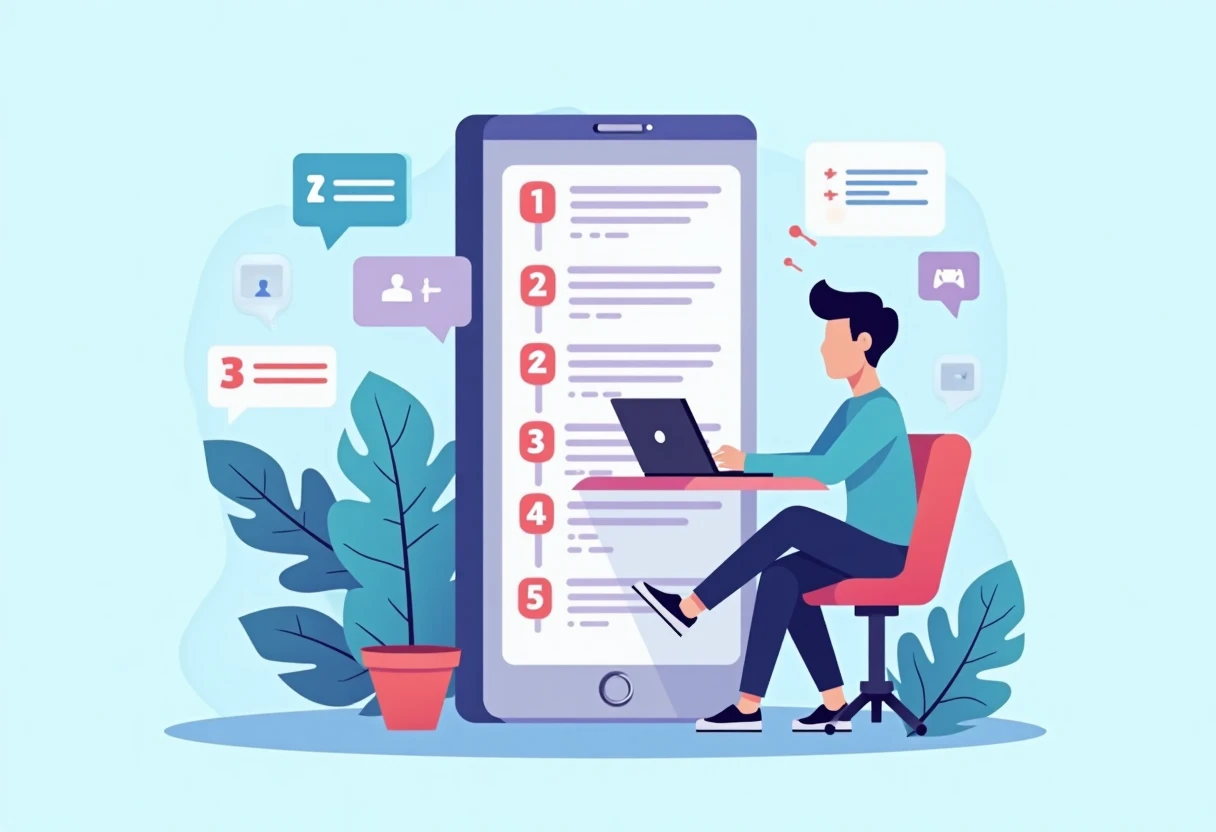 Freelancer bekerja dengan aplikasi sosial