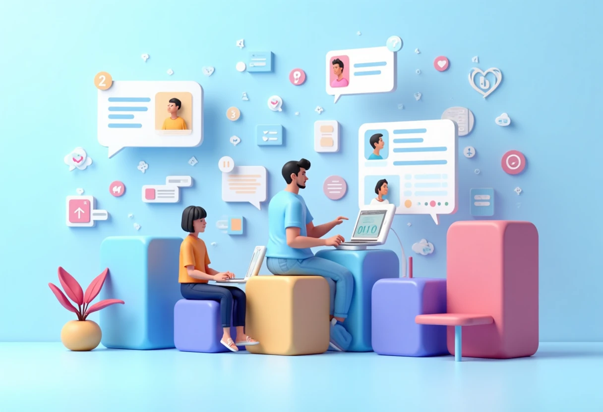 Sala de chat de voz ilustrada