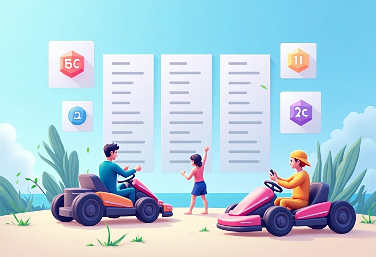 Jeux de karting sur la plage