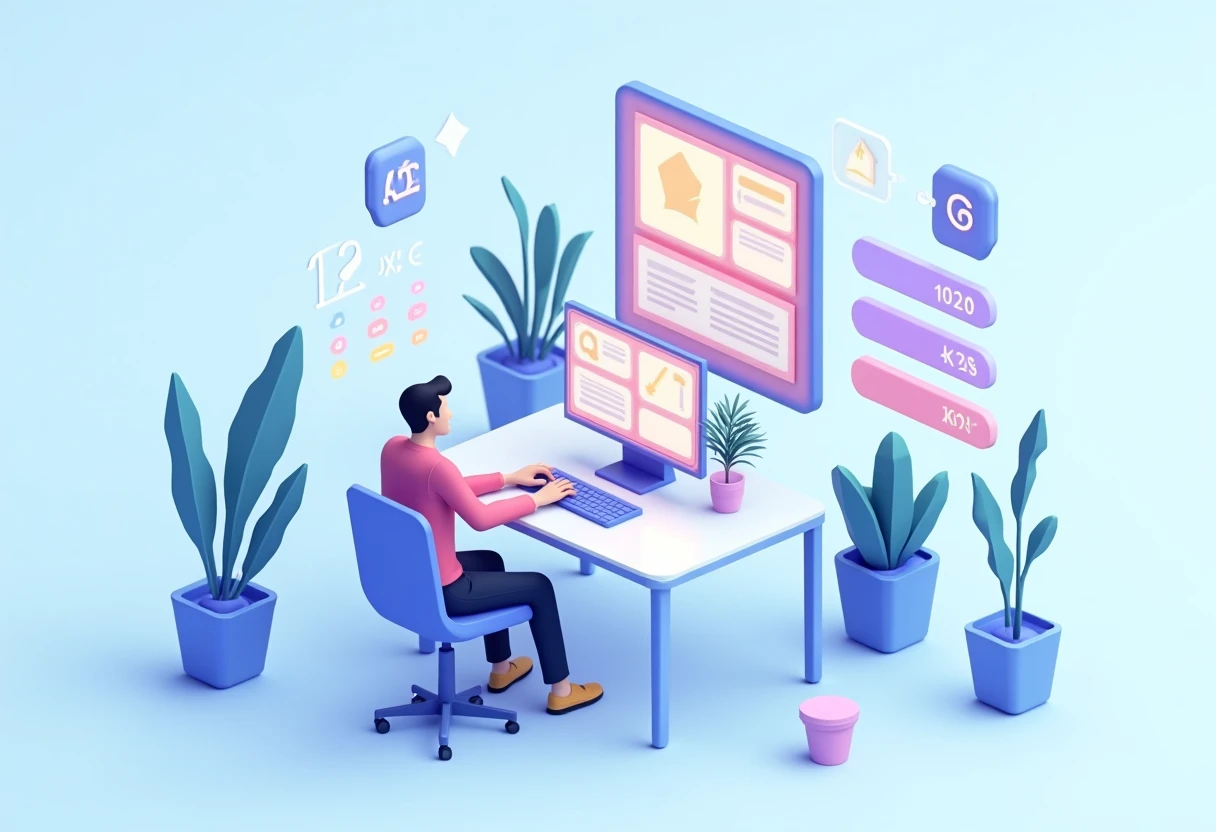 Person bruger en futuristisk app