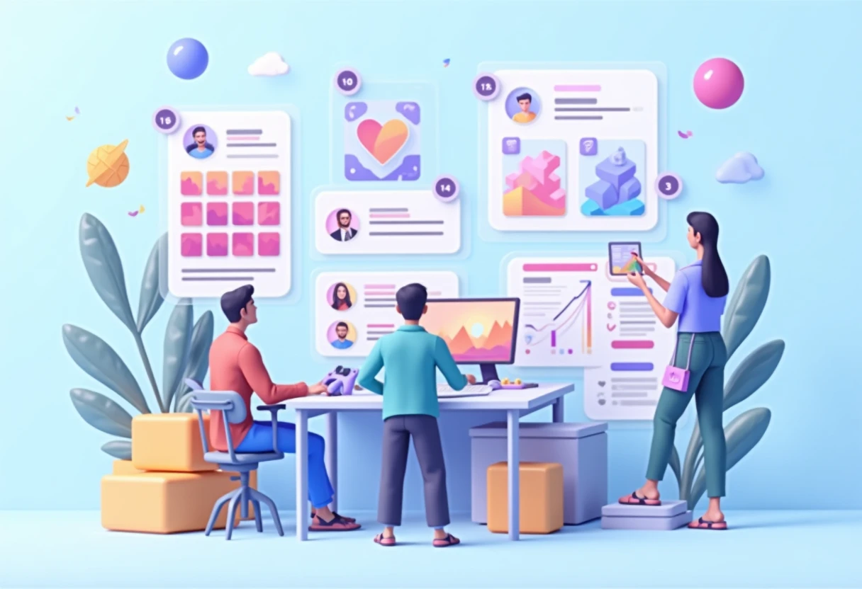 Illustration of trending social media apps