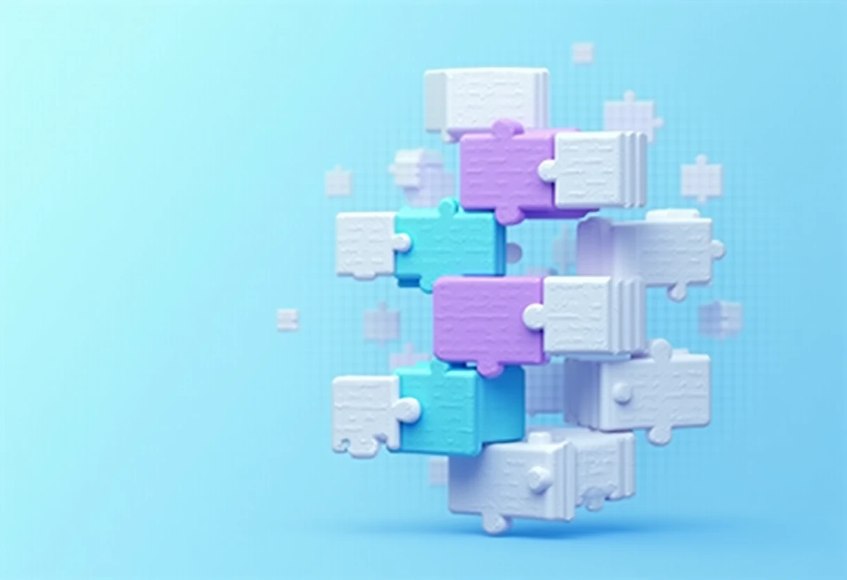 Puzzle game elements in a geometric layout