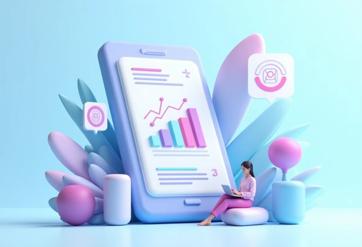 Social media connections illustration