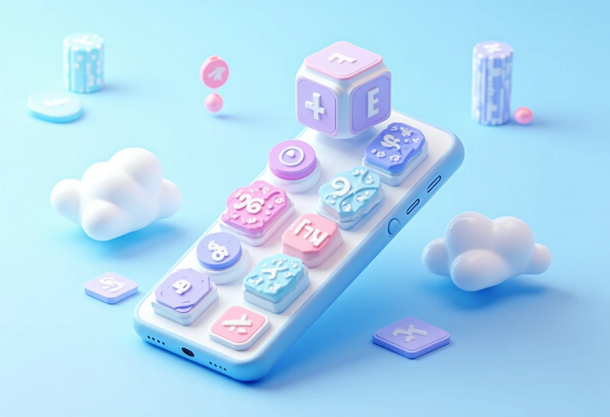 Colorful abstract app grid