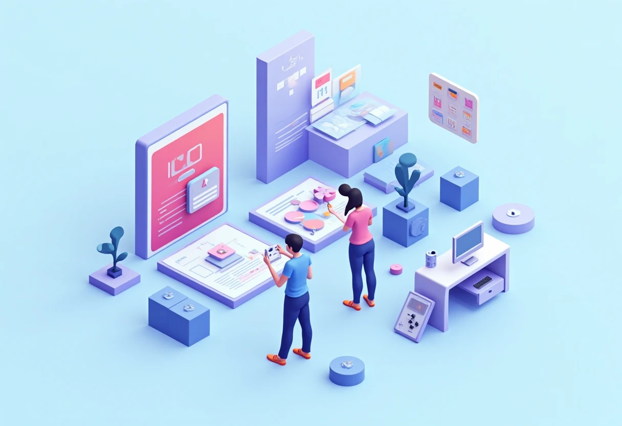 Colorful abstract representation of mobile games